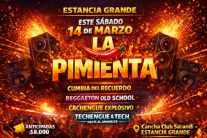 “LA PIMIENTA” llega a Estancia Grande con una noche explosiva de ritmos y fiesta